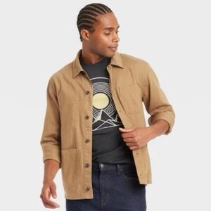 NWT Goodfellow & Co Men's Button Up Tailored Work Shirt Utility Jacket -Large